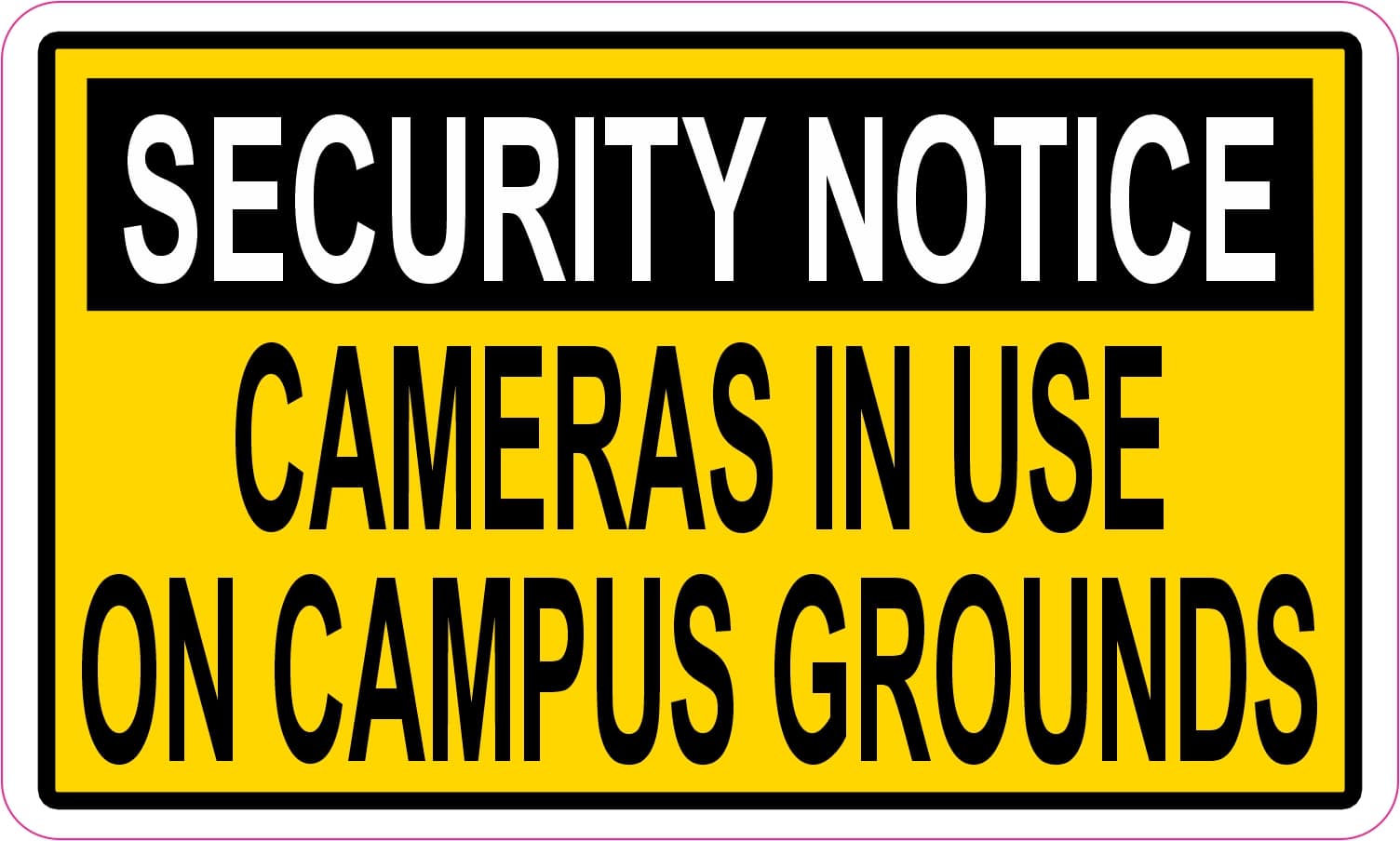 StickerTalk Cameras in Use on Campus Grounds Magnet, 5 inches x 3 inches