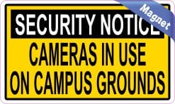 Alternative view of StickerTalk Cameras in Use on Campus Grounds Magnet, 5 inches x 3 inches