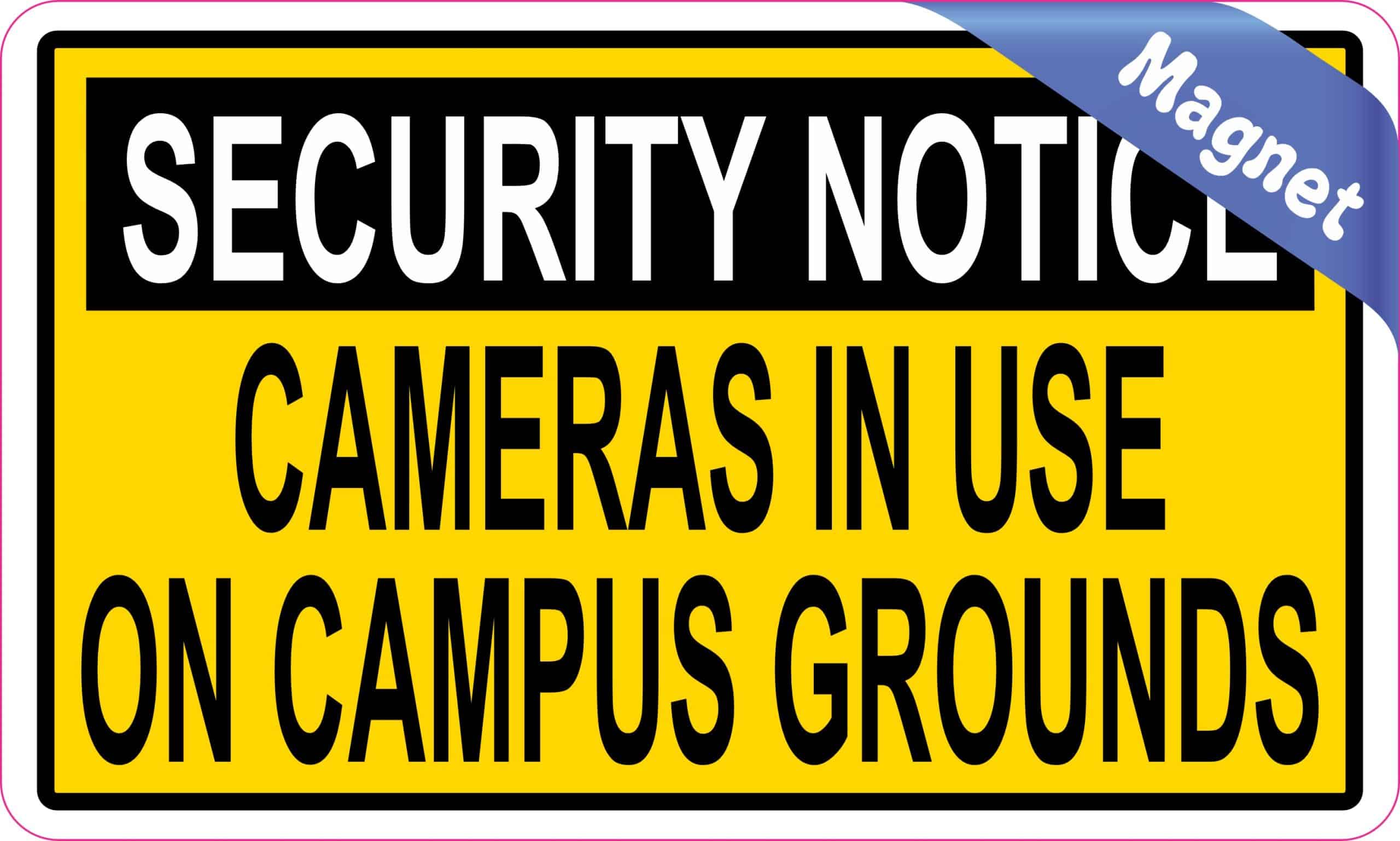 StickerTalk Cameras in Use on Campus Grounds Magnet, 5 inches x 3 inches - Image 2