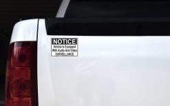 Vehicle Equipped with Audio and Video Surveillance Vinyl Sticker