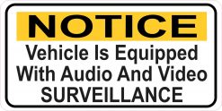 Vehicle Audio and Video Surveillance Vinyl Sticker