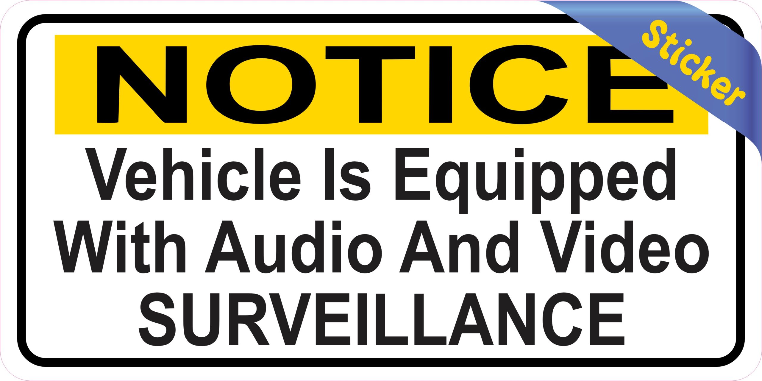 StickerTalk Vehicle Audio and Video Surveillance Vinyl Sticker, - Image 2