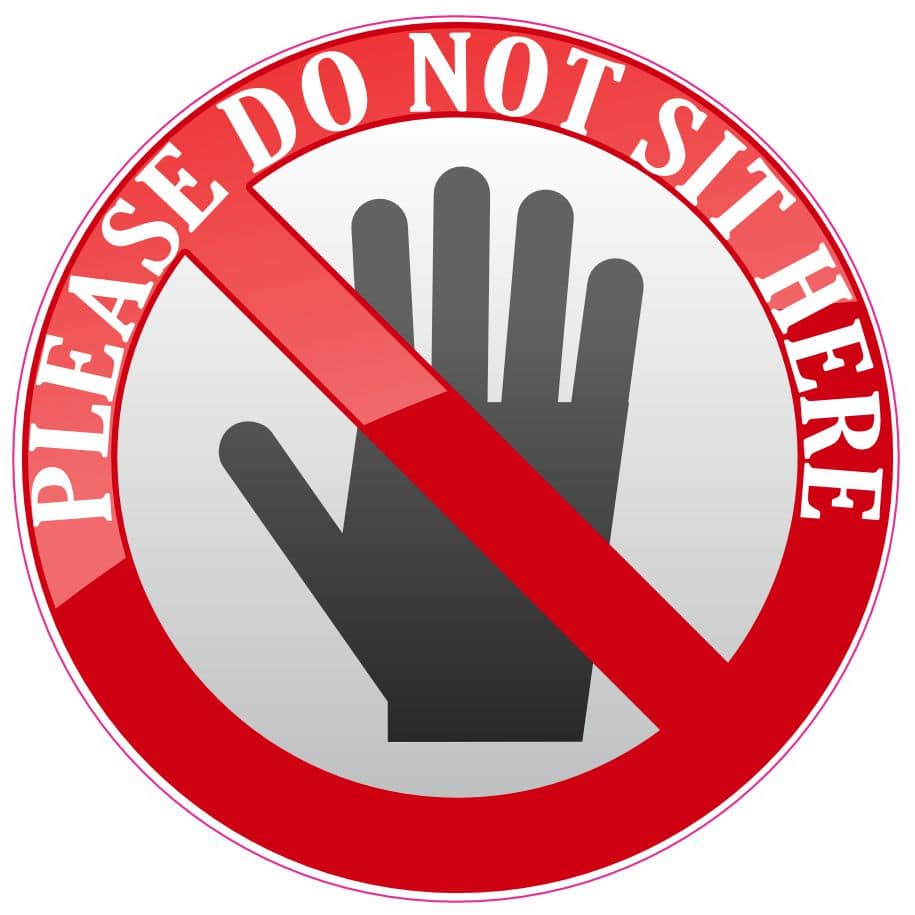 StickerTalk Do Not Sit Here Vinyl Sticker, 3 inches x 3 inches