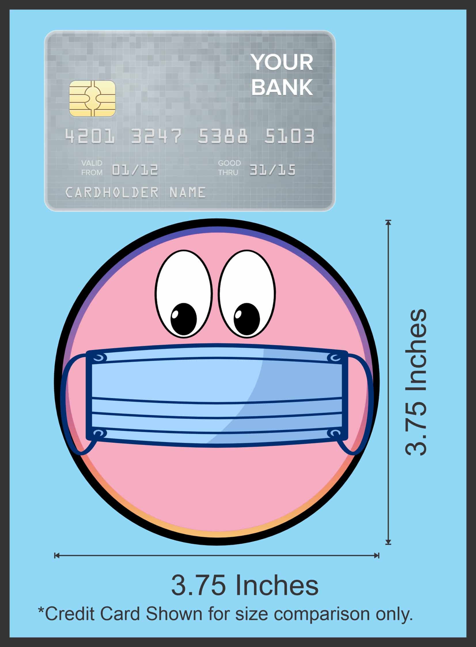 StickerTalk Pink Mask Face Vinyl Sticker, 3.75 inches x 3.75 inc - Image 6