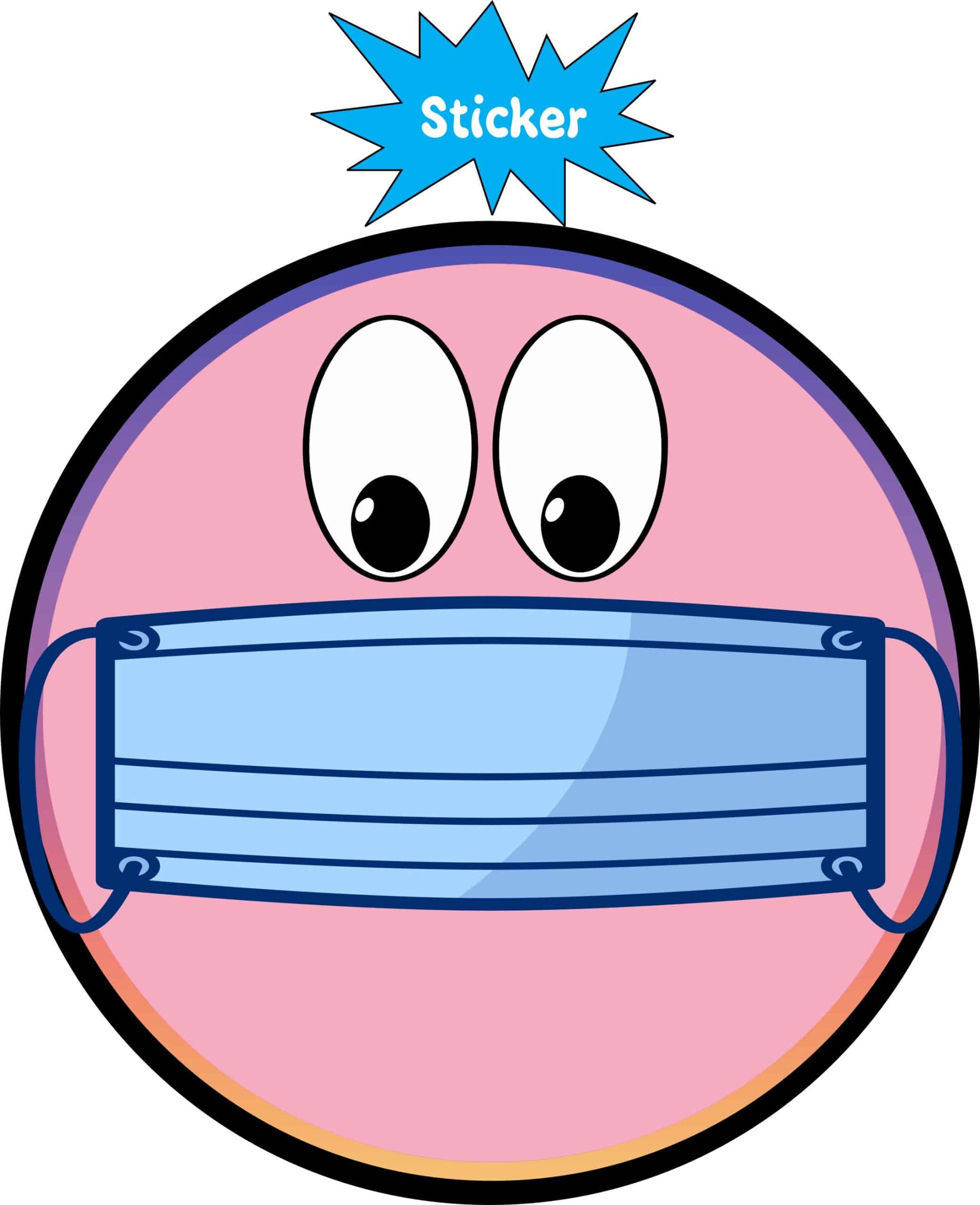 StickerTalk Pink Mask Face Vinyl Sticker, 3.75 inches x 3.75 inc - Image 3