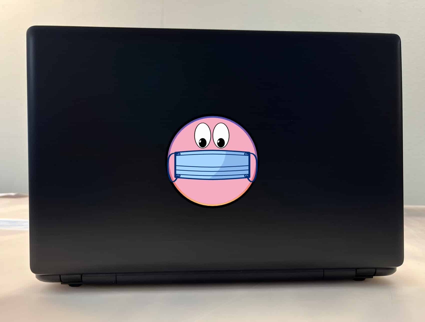 StickerTalk Pink Mask Face Vinyl Sticker, 3.75 inches x 3.75 inc - Image 4