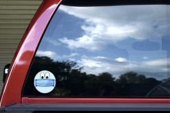 Blue Mask Face Vinyl Sticker