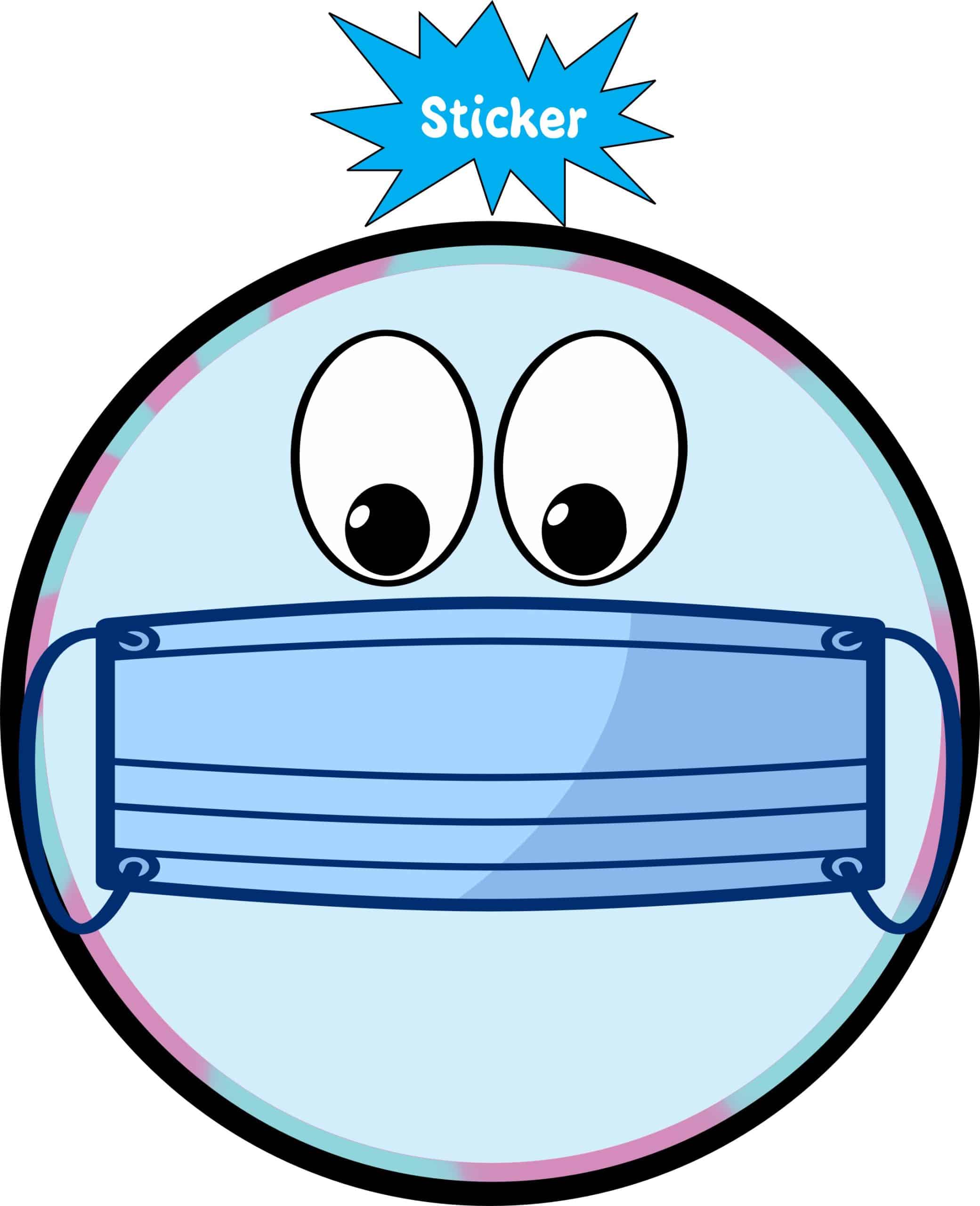 StickerTalk Blue Mask Face Vinyl Sticker, 3.75 inches x 3.75 inches - Image 3