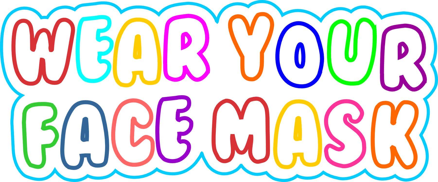 StickerTalk Wear Your Face Mask Vinyl Sticker, 6 inches x 2.5 in