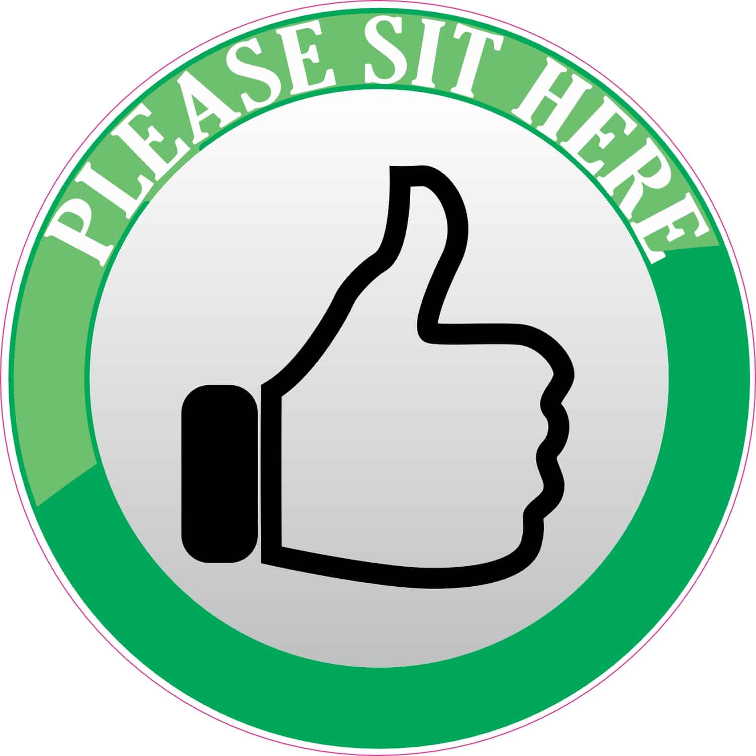 StickerTalk Please Sit Here Vinyl Sticker, 5 inches x 5 inches
