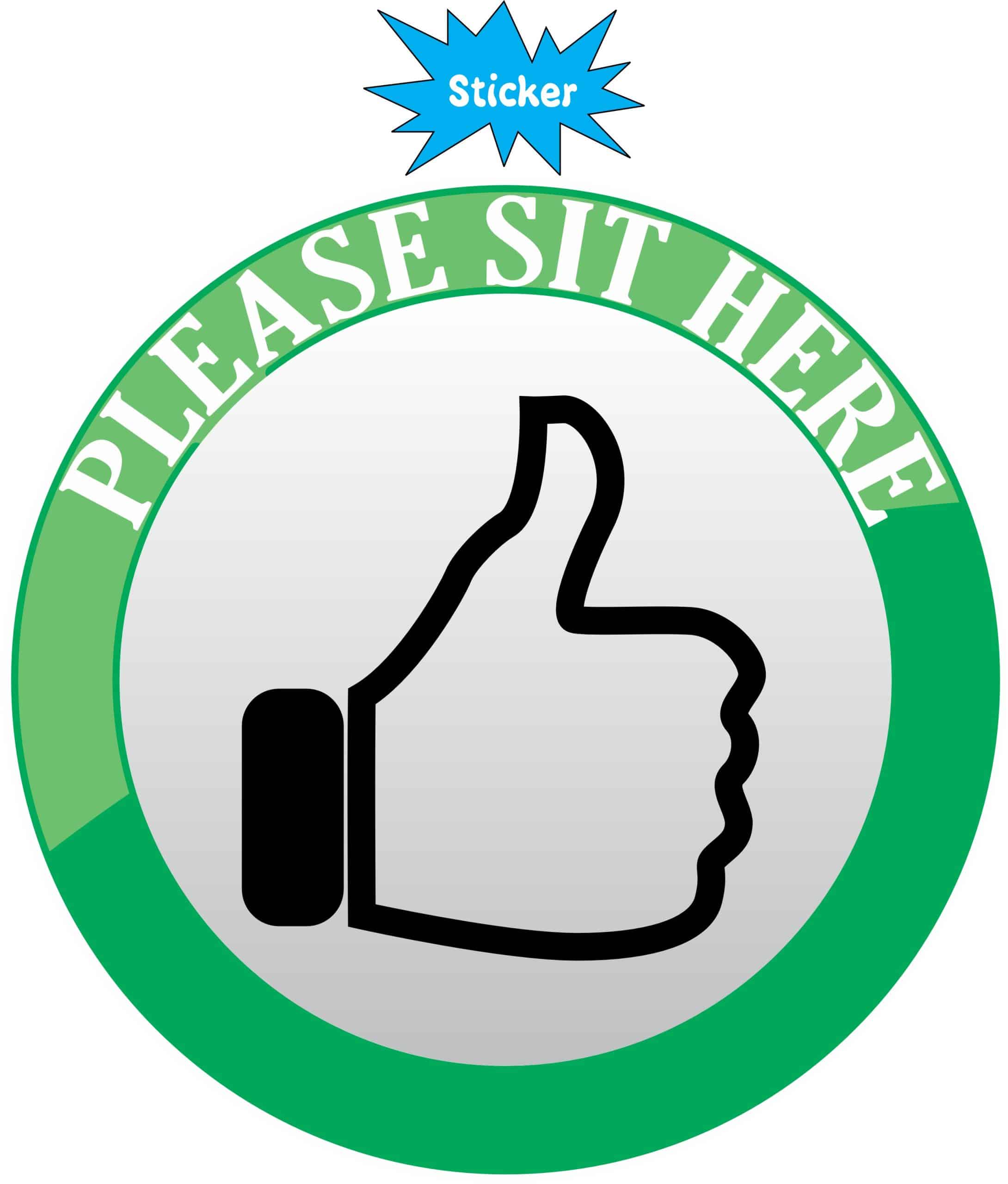 StickerTalk Please Sit Here Vinyl Sticker, 5 inches x 5 inches - Image 2