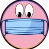Pink Mask Face Vinyl Sticker