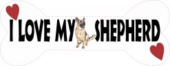Dog Bone I Love My Shepherd Vinyl Sticker
