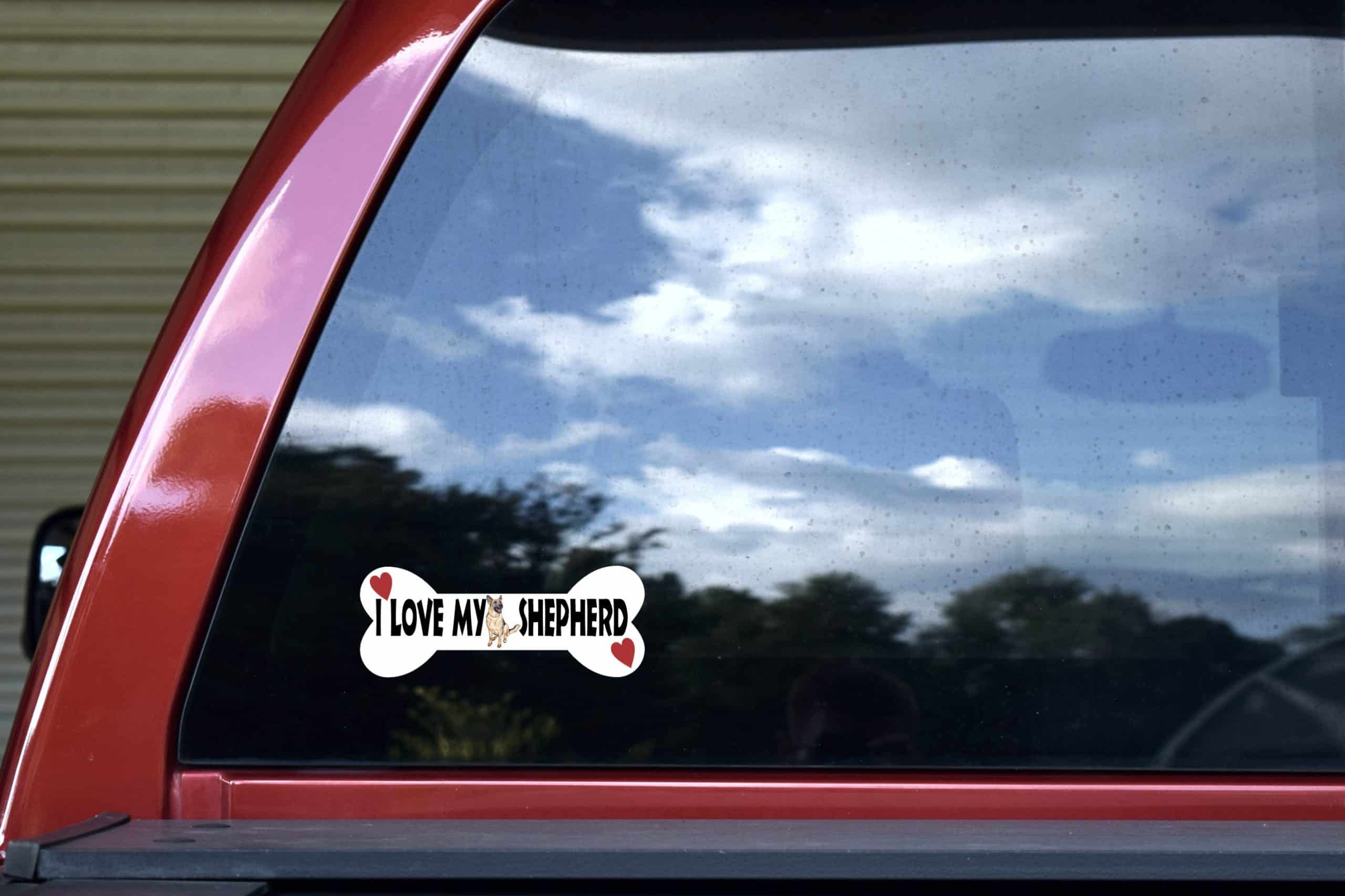 StickerTalk Dog Bone I Love My Shepherd Vinyl Sticker, 6 inches - Image 4