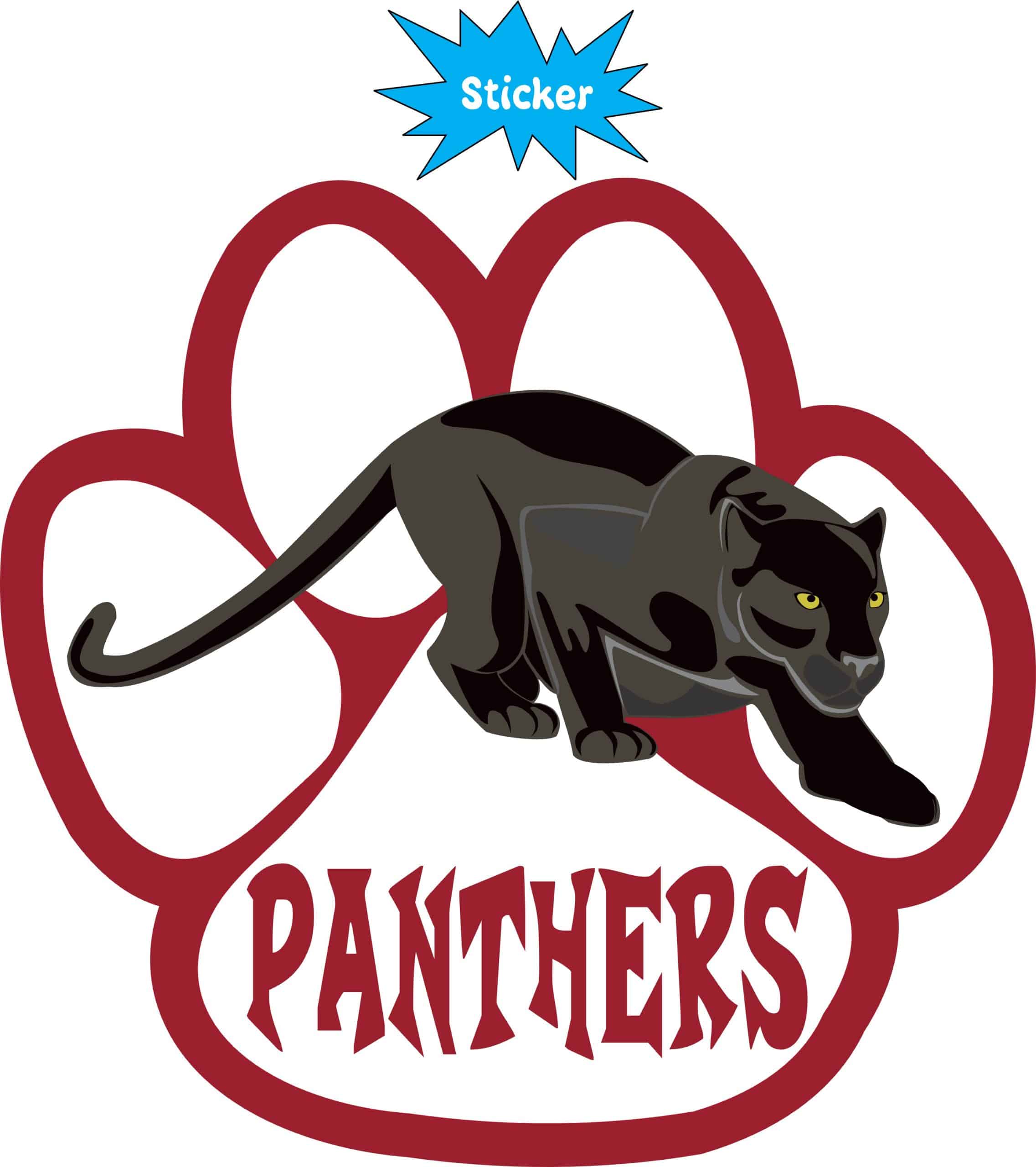 StickerTalk Maroon Paw Panthers Vinyl Sticker, 5 inches x 4.75 inches - Image 3