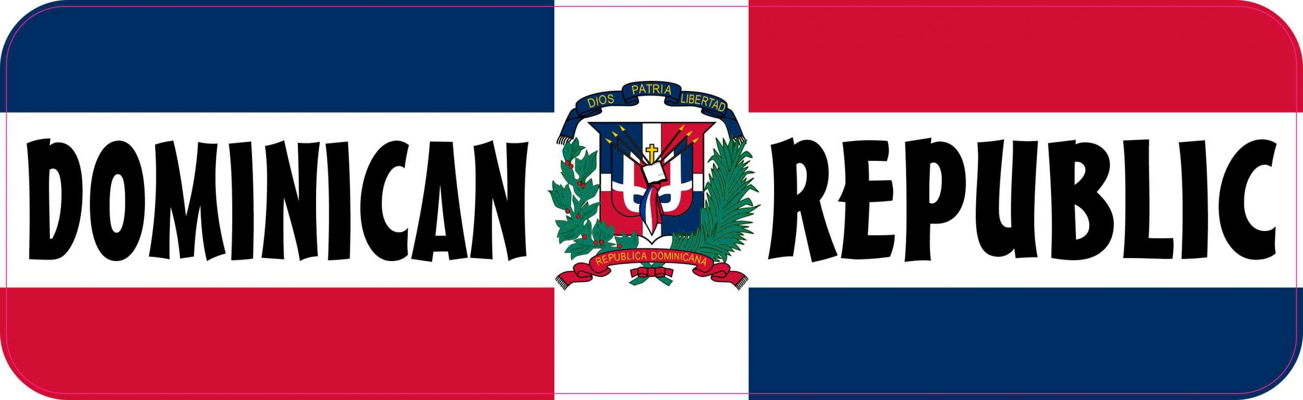Labeled Dominican Republic Flag Magnet