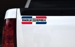 Labeled Dominican Republic Flag Vinyl Sticker