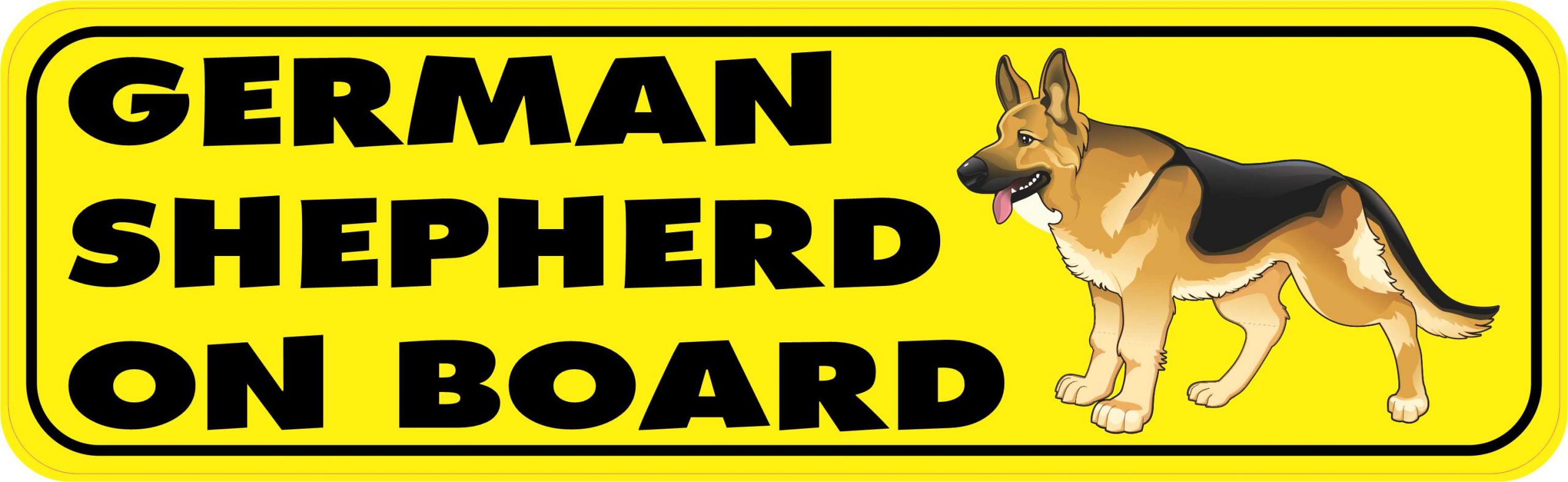 StickerTalk German Shepherd on Board Vinyl Sticker, 10 inches x 3 inches