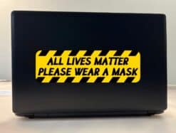 StickerTalk All Lives Matter Wear a Mask Vinyl Sticker, 10 inches x 3 inches