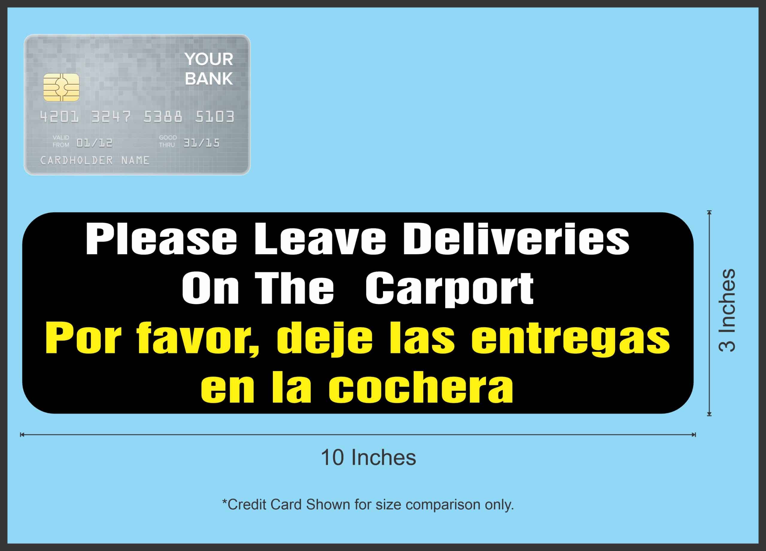 StickerTalk Leave Deliveries on Carport Magnet, 10 inches x 3 inches - Image 3