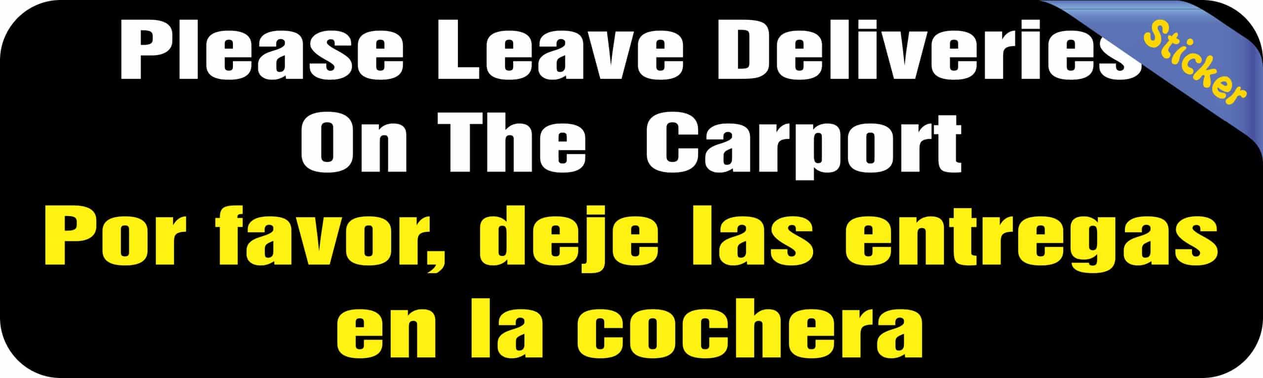 StickerTalk Leave Deliveries on Carport Vinyl Sticker, 10 inches x 3 inches - Image 2