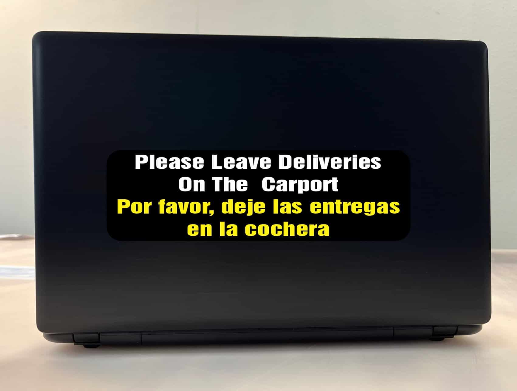 StickerTalk Leave Deliveries on Carport Vinyl Sticker, 10 inches x 3 inches - Image 3