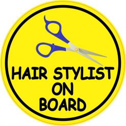 Hair Stylist on Board Vinyl Sticker