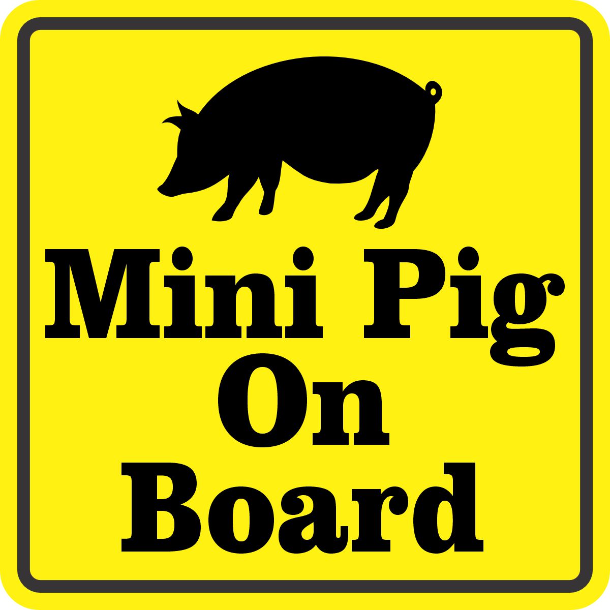 StickerTalk Mini Pig on Board Magnet, 4 inches x 4 inches