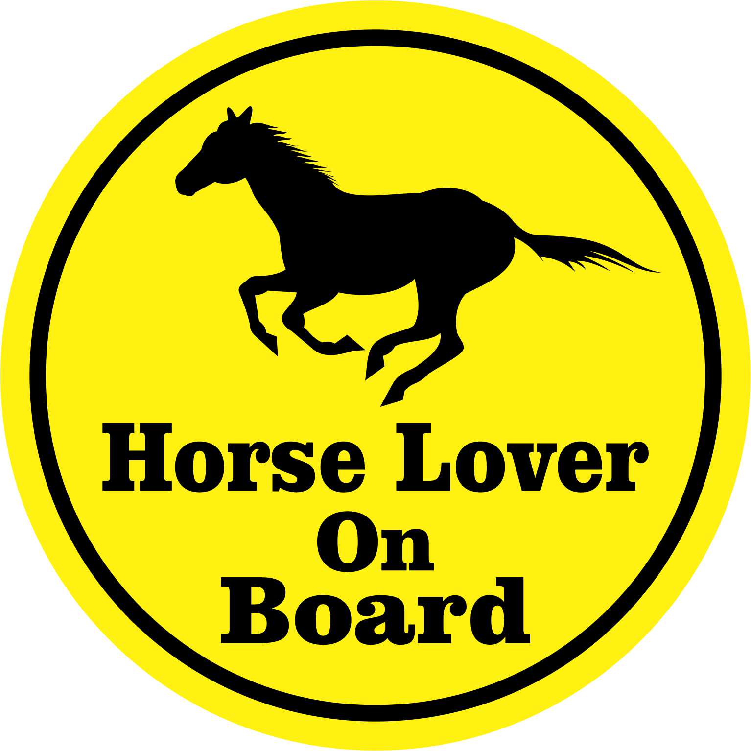 Circular Horse Lover on Board Vinyl Sticker