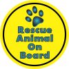 Rescue Animal on Board Vinyl Sticker
