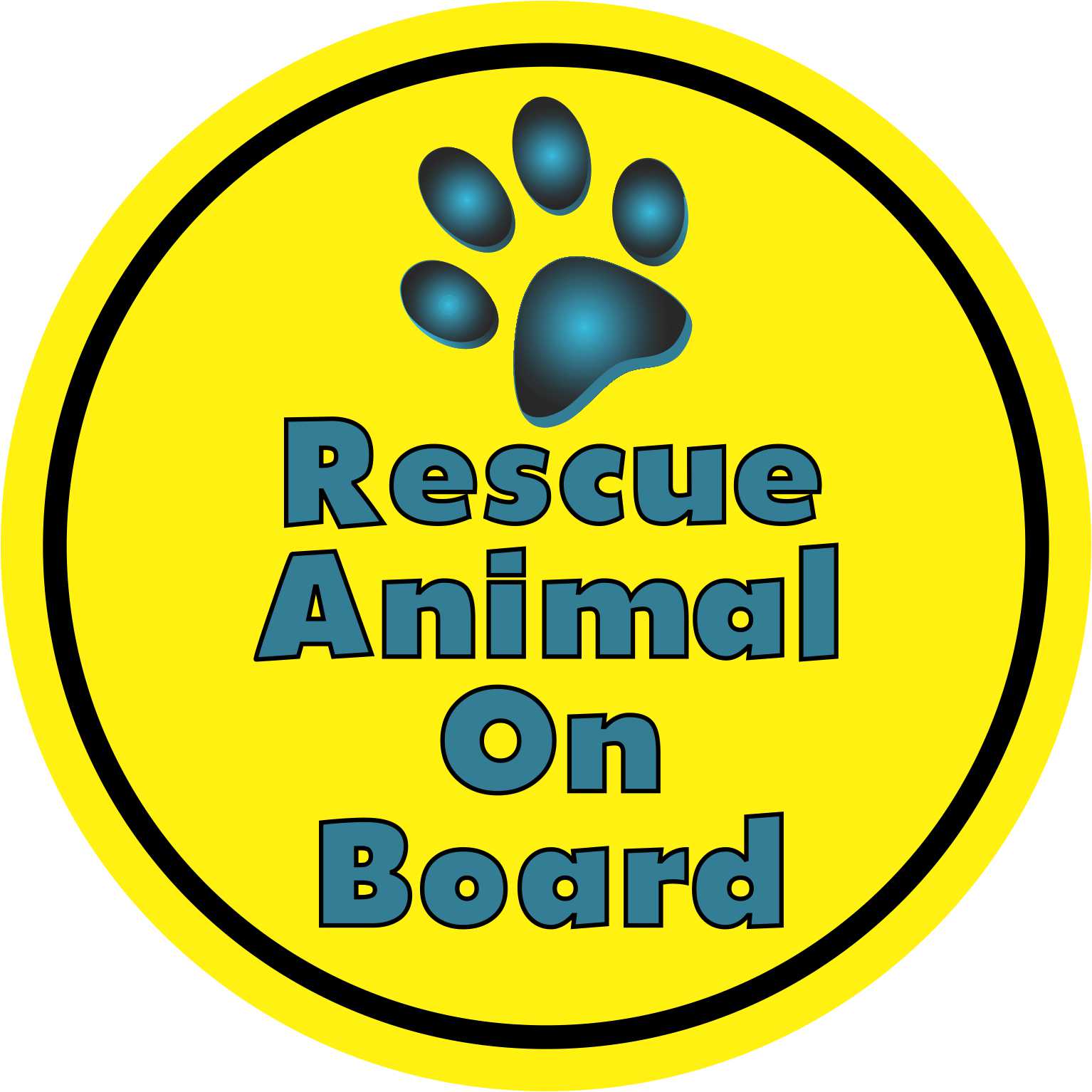 Rescue Animal on Board Vinyl Sticker