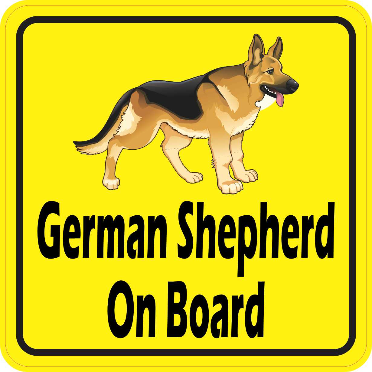 German Shepherd on Board Vinyl Sticker