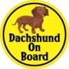 StickerTalk Circular Dachshund on Board Vinyl Sticker, 5 inches