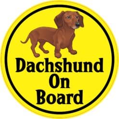 StickerTalk Circular Dachshund on Board Vinyl Sticker, 5 inches