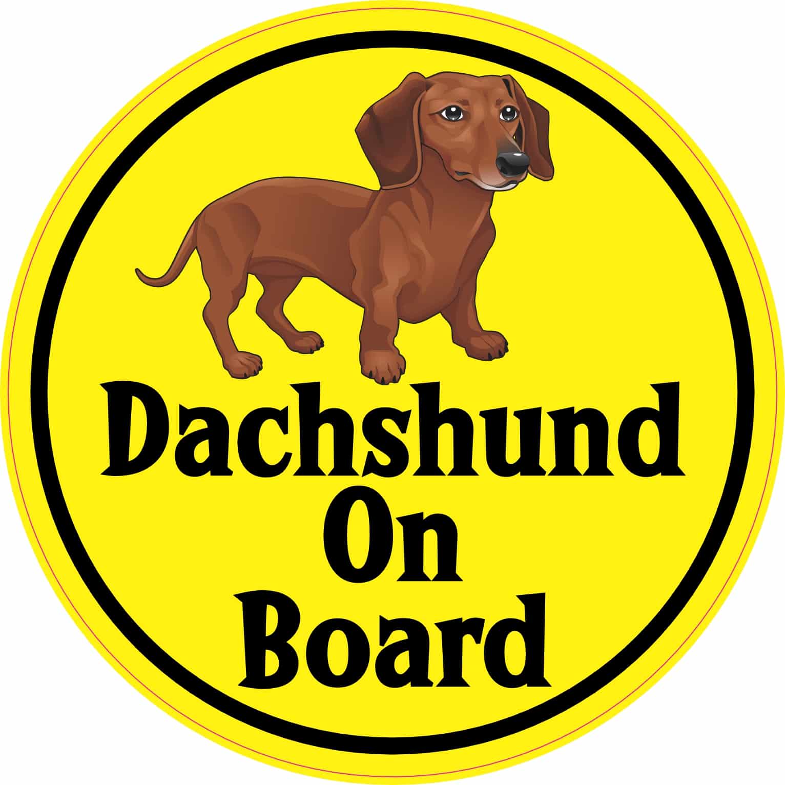 StickerTalk Circular Dachshund on Board Vinyl Sticker, 5 inches