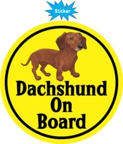 StickerTalk Circular Dachshund on Board Vinyl Sticker, 5 inches