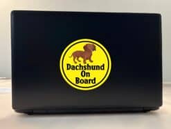 StickerTalk Circular Dachshund on Board Vinyl Sticker, 5 inches