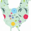 Green Floral Chicken Vinyl Sticker