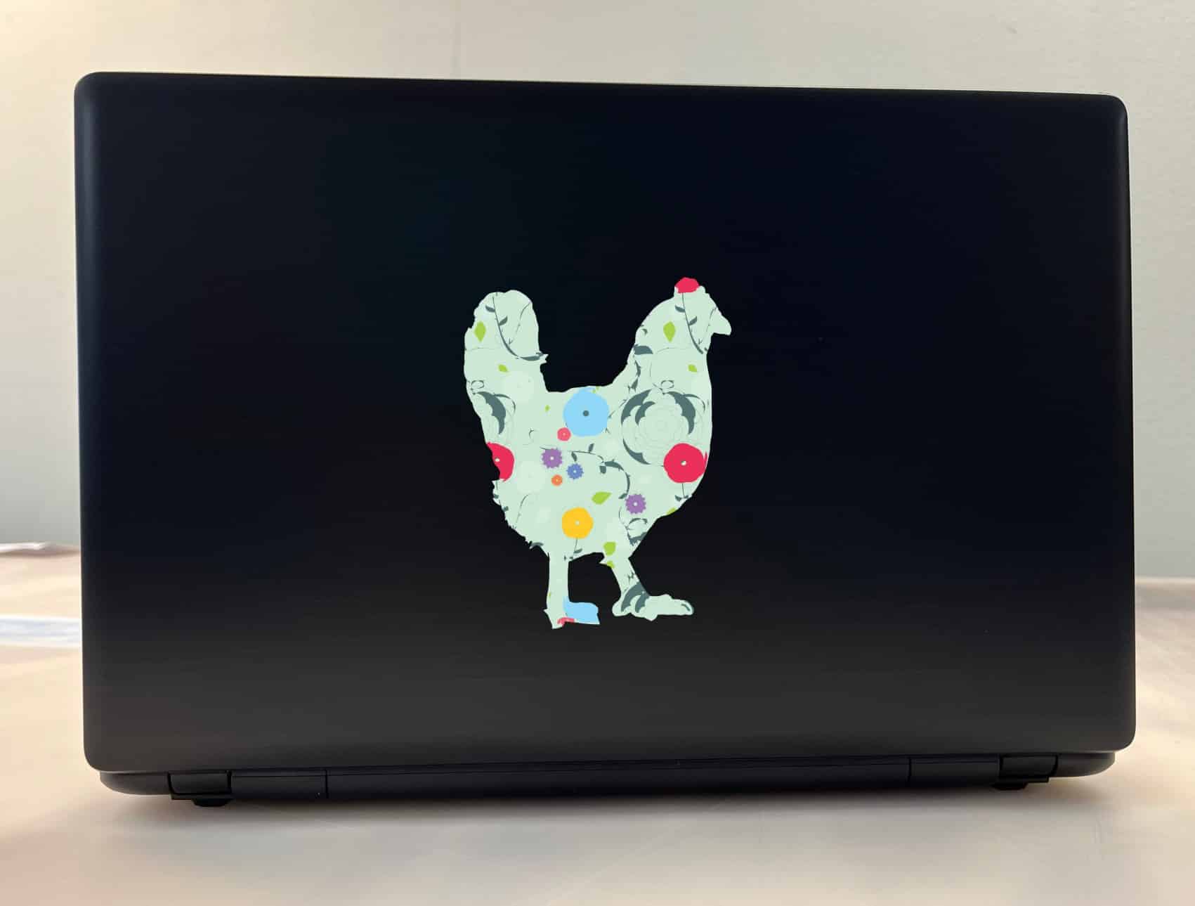StickerTalk Green Floral Chicken Vinyl Sticker, 3.75 inches x 5 - Image 3