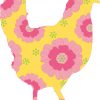 Yellow Floral Chicken Vinyl Sticker