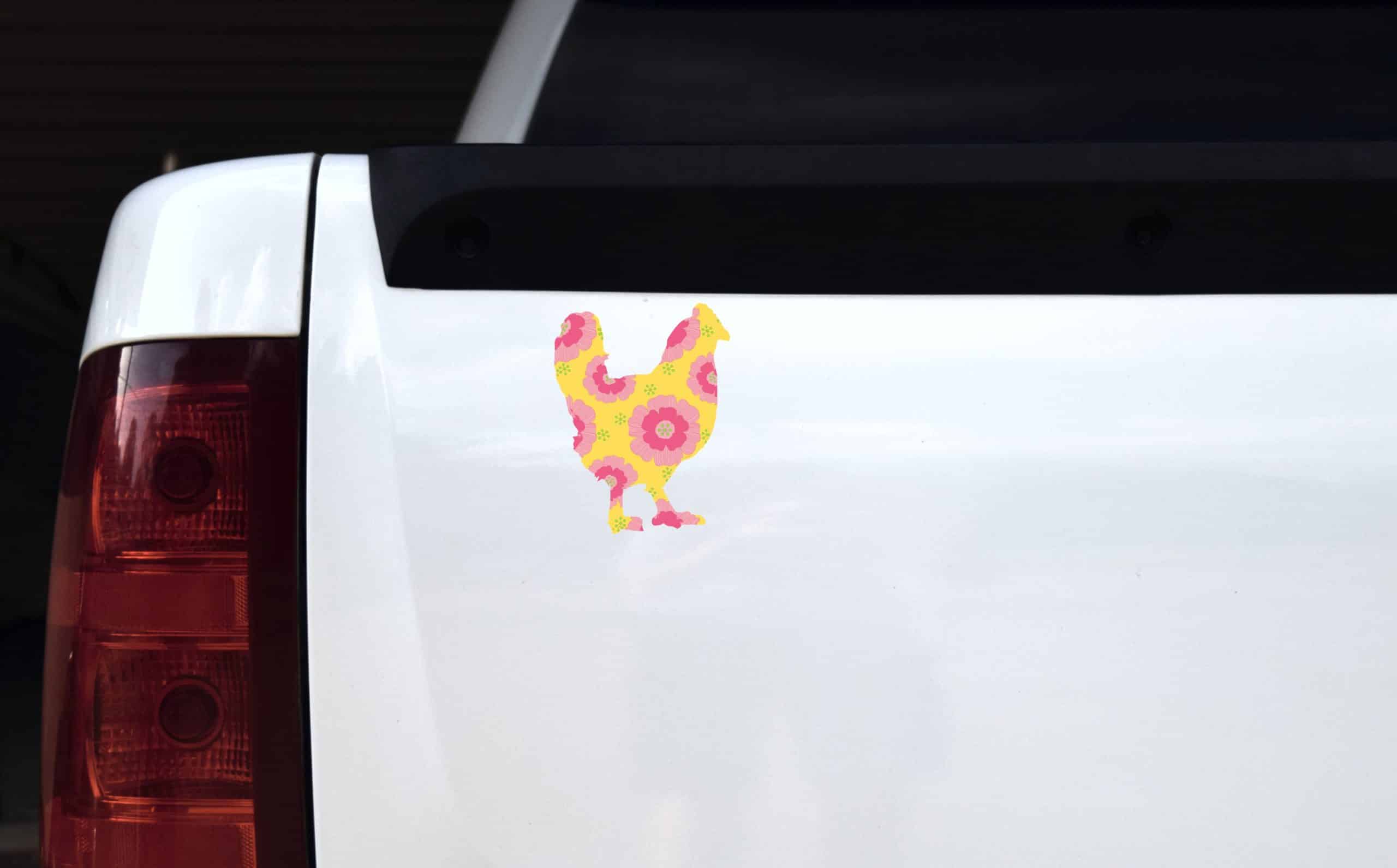 StickerTalk Yellow Floral Chicken Vinyl Sticker, 3.75 inches x 5 inches - Image 4