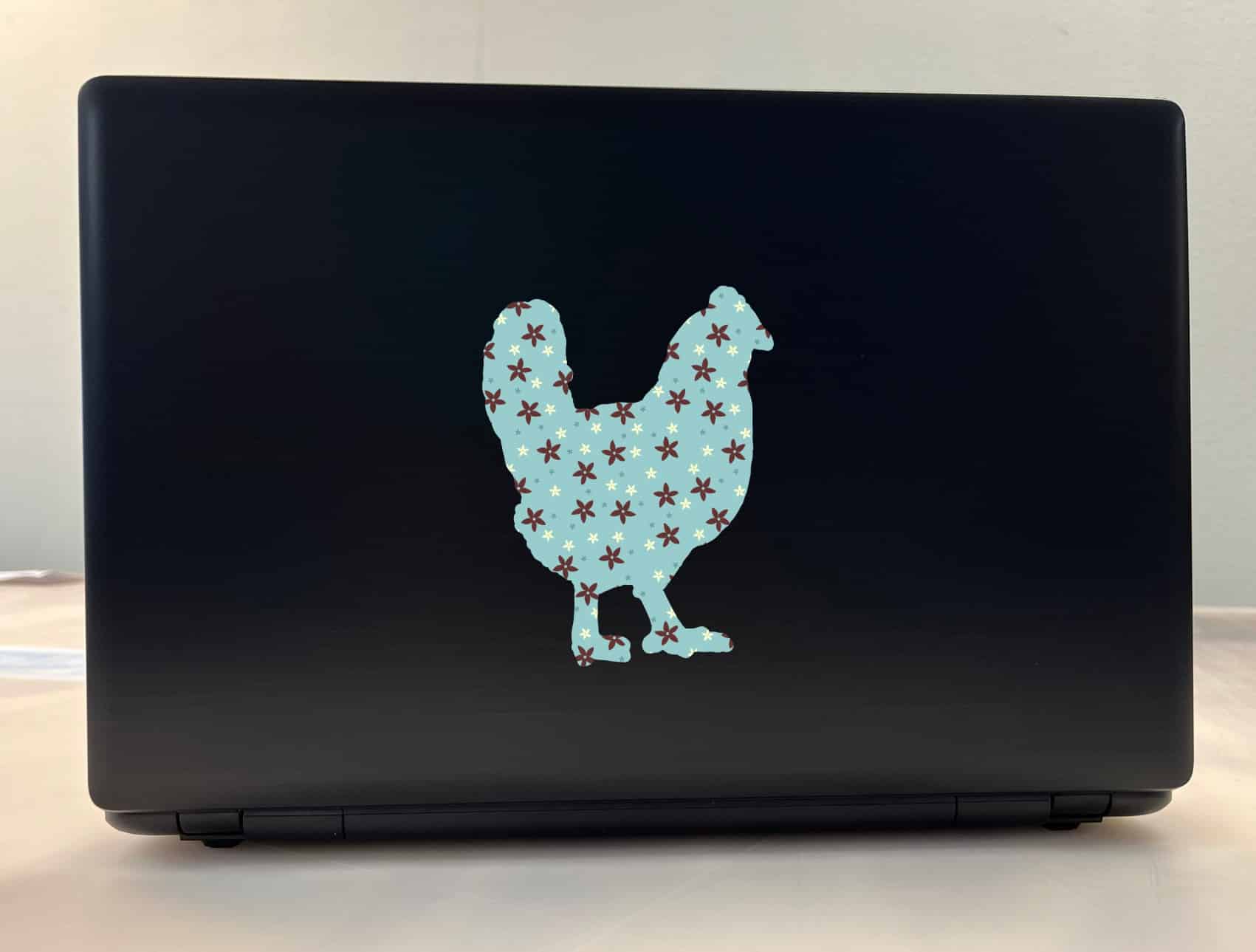 StickerTalk Blue Floral Chicken Vinyl Sticker, 5 inches x 3.75 i - Image 3