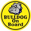 Blue Bulldog on Board Vinyl Sticker