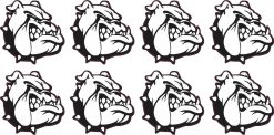 Right Facing Bulldog Mascot Vinyl Stickers