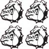 Left Facing Bulldog Mascot Vinyl Stickers