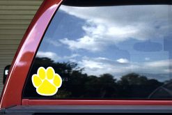 Yellow Paw Print Vinyl Sticker