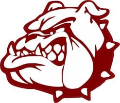 StickerTalk Left Facing Maroon Bulldog Mascot Vinyl Sticker, 3.5