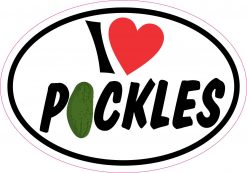 Oval I Love Pickles Vinyl Sticker