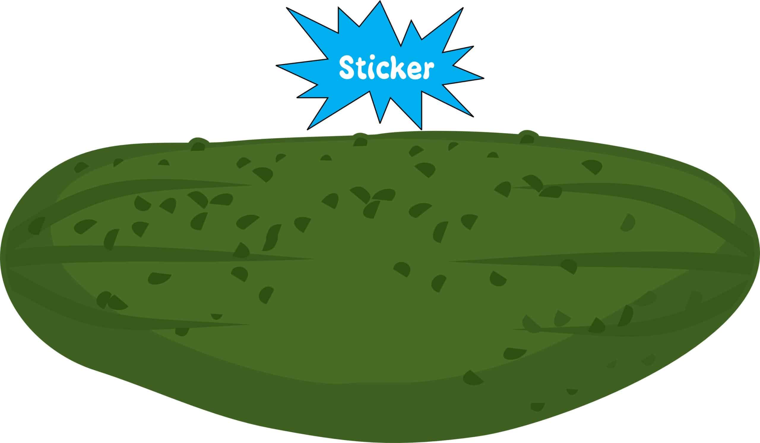 StickerTalk Pickle Vinyl Sticker, 5 inches x 2 inches - Image 2