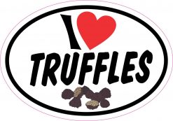 Oval I Love Truffles Vinyl Sticker